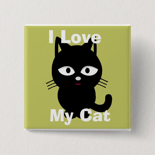 I Love my Cat Button (Front)