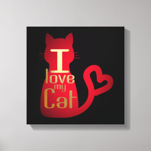 I LOVE MY CAT CANVAS PRINT