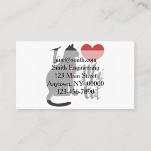I love my cat - Choose background colour Business Card