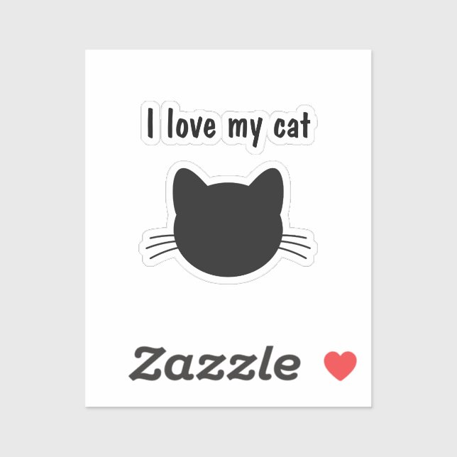 I love my cat Custom-Cut Vinyl Sticker (Sheet)