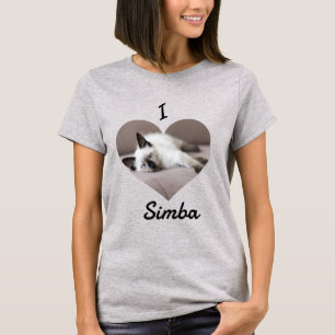 I Love My Cat Custom Pet Photo and Name T-Shirt