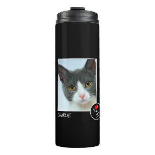 I Love My Cat, Custom Photo – Pet Lovers Thermal Tumbler