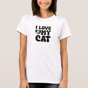 I Love My Cat Custom Photo T-Shirt