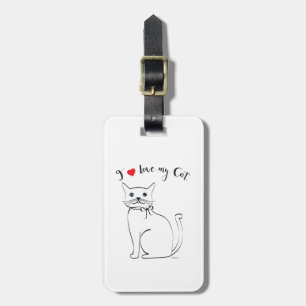 I love my Cat, Cute,Cool Luggage Tag