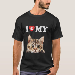 I Love My Cat Cyprus Kitten Funny Cat Lover Mum Da T-Shirt