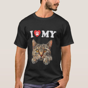 I Love My Cat Dragon Li Kitten Funny Cat Lover Mum T-Shirt