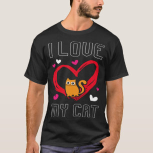 I Love My Cat Feline Happy Valentines Day Relation T-Shirt