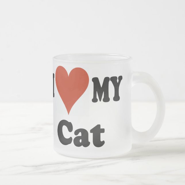 I Love My Cat Frosted Coffee Mug (Right)