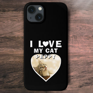 I love my Cat Heart Cat Name Photo Black Case-Mate iPhone Case