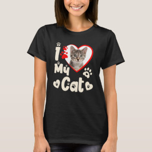 I Love My Cat Heart Personalized Photo T-Shirt