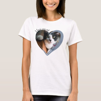 I Love My Cat Heart Photo T-Shirt