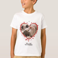 I Love My Cat Heart with Pet Photo and Name White