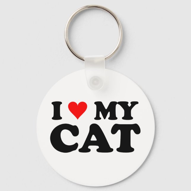 I Love My Cat Key Ring (Front)