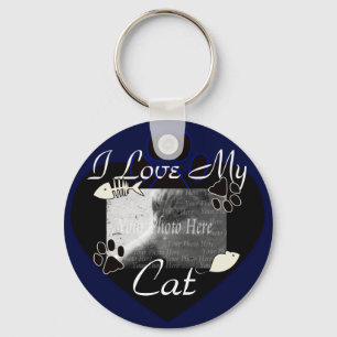 I Love my Cat Keychain