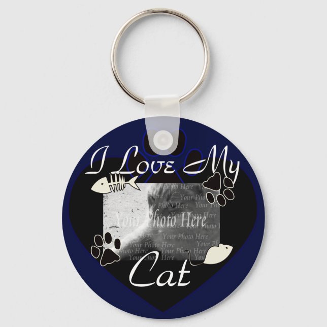 I Love my Cat Keychain (Front)