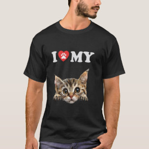 I Love My Cat Lambkin Kitten Funny Cat Lover Mum D T-Shirt