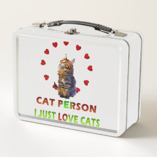 i love my cat metal lunch box