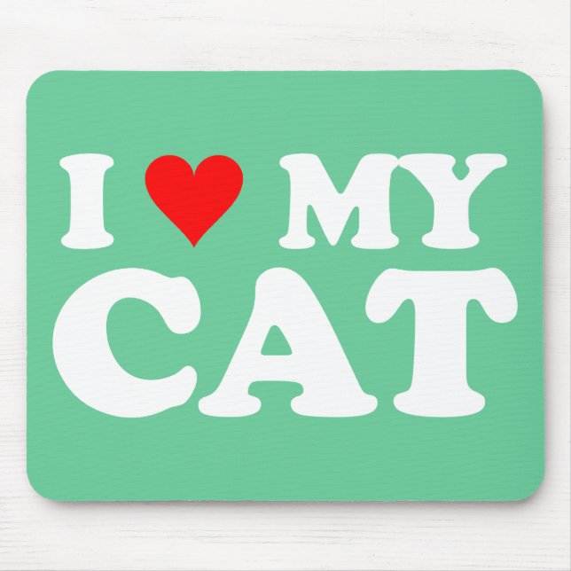 I Love My Cat Mouse Mat (Front)