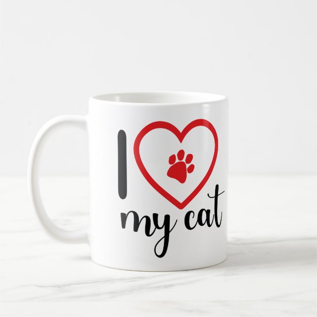 I LOVE MY CAT Mug Cup (Left)