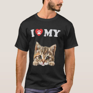 I Love My Cat Munchkin Kitten Funny Cat Lover Mum T-Shirt