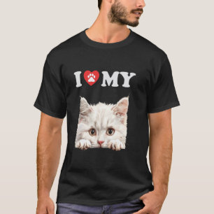 I Love My Cat Napoleon Cat Kitten Funny Cat Lover T-Shirt