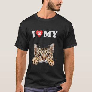 I Love My Cat Ocicat Kitten Funny Cat Lover Mum Da T-Shirt