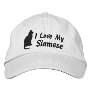 I Love My Cat Personalised Breed Embroidered Hat