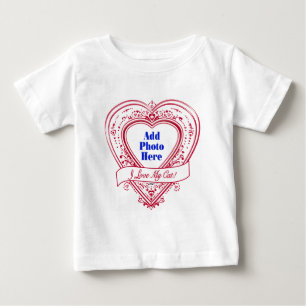 I Love My Cat! Photo Red Hearts Baby T-Shirt