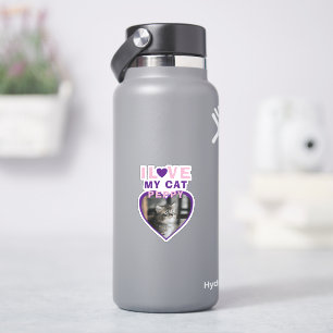 I love my Cat Pink Heart Photo Pet Name