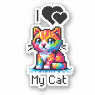I Love My Cat   Pixel Art