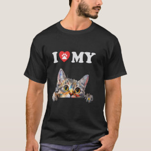 I Love My Cat Poodlecat Kitten Funny Cat Lover Mum T-Shirt