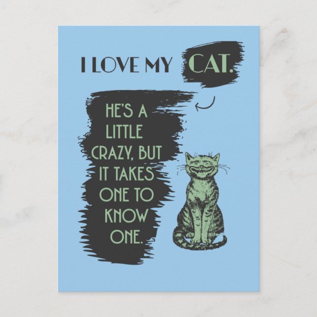 I Love My Cat Postcard (Front)