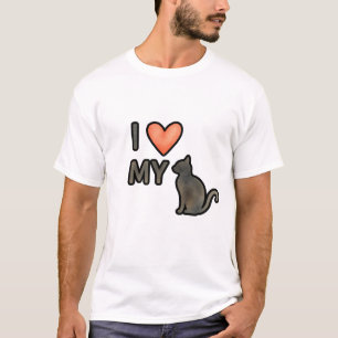 I love My cat Shirt-funy Cat lover Designe T-Shirt