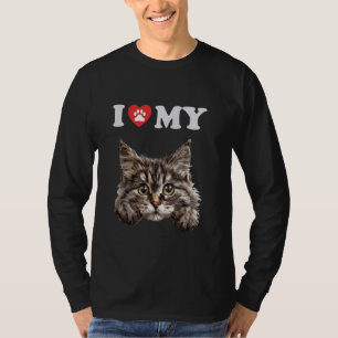 I Love My Cat Siberian Forest Kitten Funny Cat Lov T-Shirt