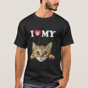 I Love My Cat Skookum Kitten Funny Cat Lover Mum D T-Shirt
