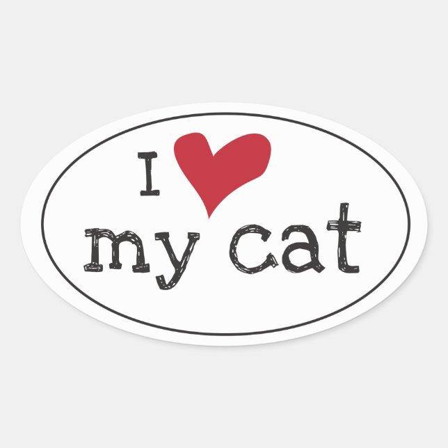 I Love My Cat Sticker (Front)
