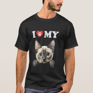 I Love My Cat Tonkinese Kitten Funny Cat Lover Mum T-Shirt