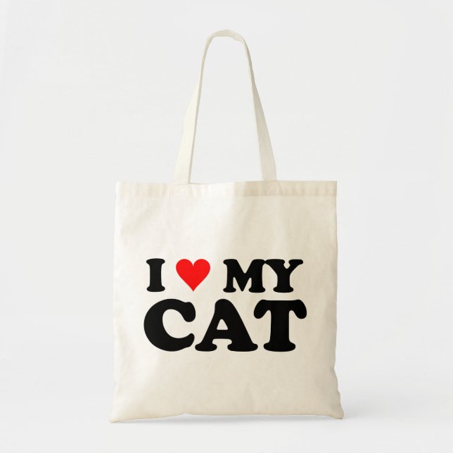 I Love My Cat Tote Bag (Front)