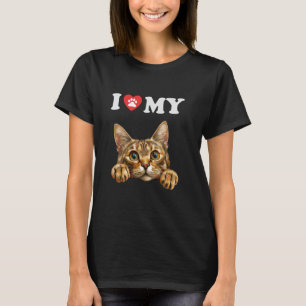 I Love My Cat Toyger Kitten Funny Cat Lover Mum Da T-Shirt
