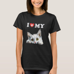 I Love My Cat Turkish Angora Kitten Funny Cat Love T-Shirt