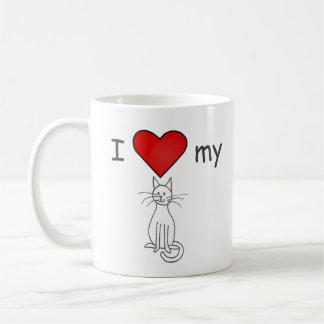 I Love My Cat- White Coffee Mug