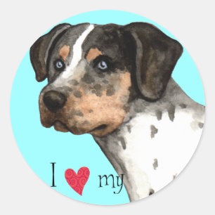 I Love my Catahoula Classic Round Sticker