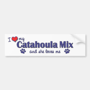 I Love My Catahoula Mix (Female Dog) Bumper Sticker