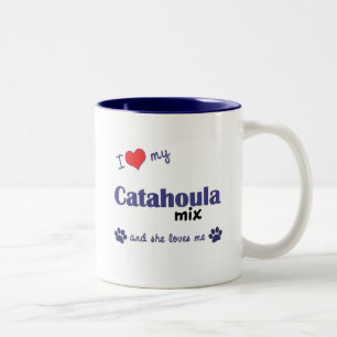I Love My Catahoula Mix (Female Dog) Two-Tone Coffee Mug