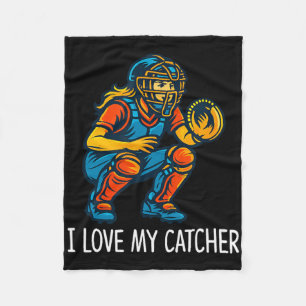 I Love My Catcher - Softll Catcher - Fleece Blanket