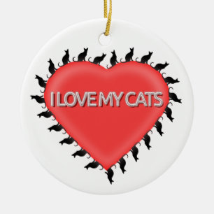 I Love My Cats Ceramic Tree Decoration