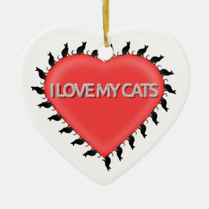 I Love My Cats Ceramic Tree Decoration