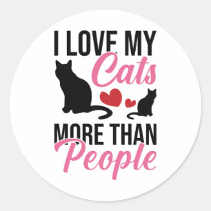 I Love My Cats More Than People Kitten Sticker