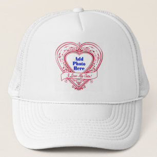 I Love My Cats! Photo Red Hearts Trucker Hat
