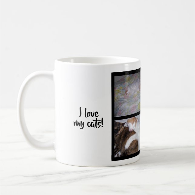 I Love My Cats with Photo Collage Coffee Mug (Left)